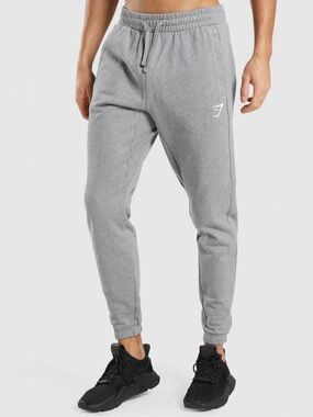 Gymshark Essential Joggers Men’s Small Gray Cotton Sweatpants Workout Gym